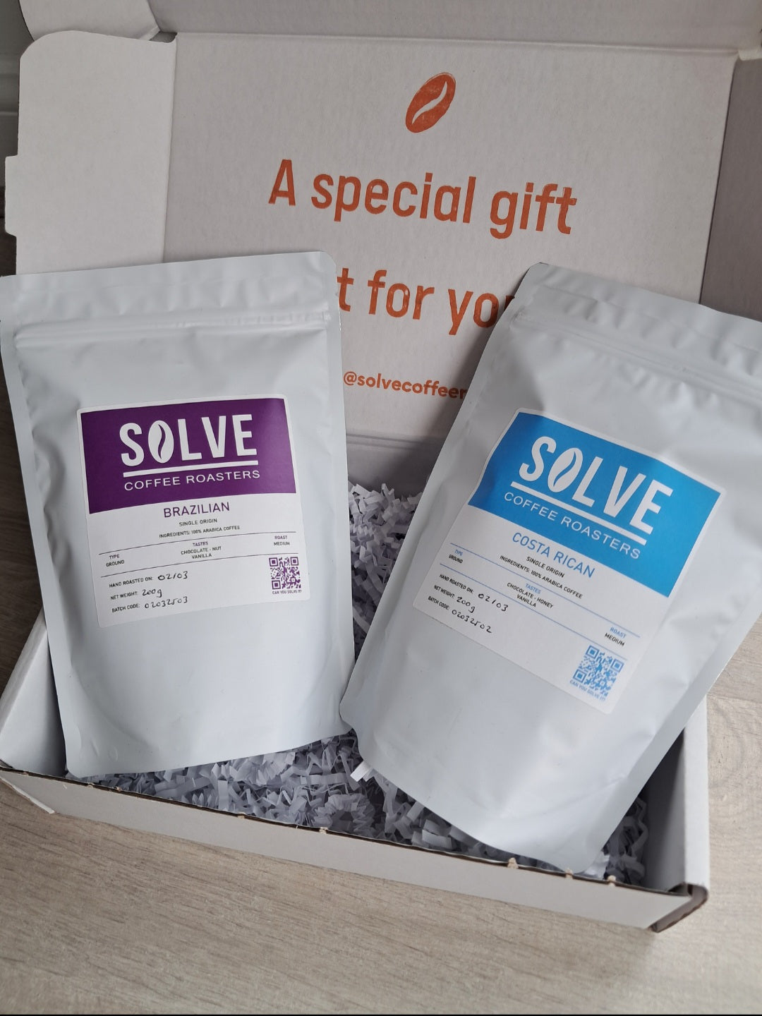 Costa Rican and Brazilian coffee gift box
