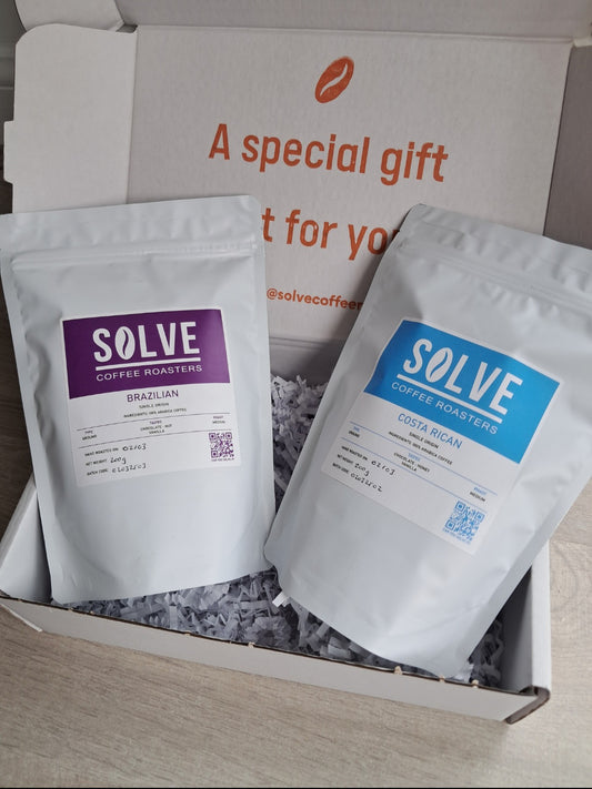 Costa Rican and Brazilian coffee gift box